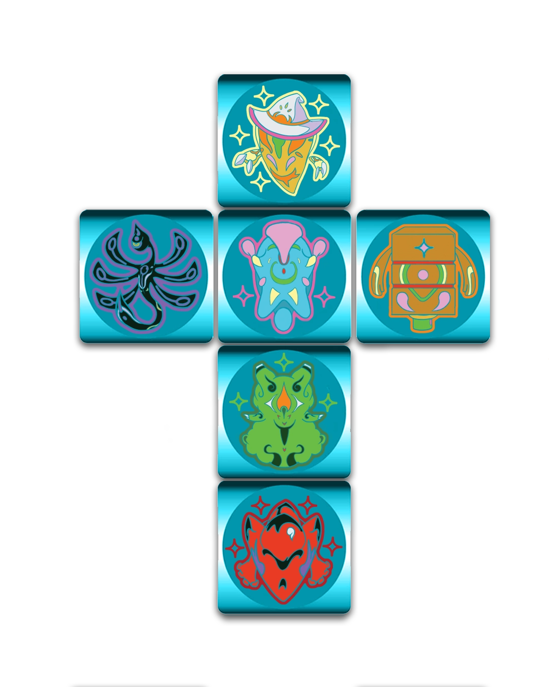 A.I. Virus Metal Dice Set